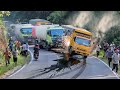 Terekam Jelas Detik Detik Truk Terguling Di Evakuasi Cantelan Sampai Copot Truk CPO Adu Mekanik