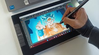 Veikk VK1200 Pen Tablet Unboxing and Review - Drawing Goku Blue