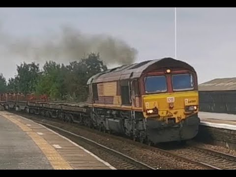 Ex EWS class 66 - 66088 clags through Church Fenton (2/9/22)