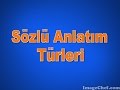 Sözlü Anlatım Türleri - Geniş Kapsamlı Özet