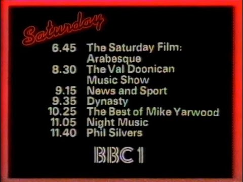 Friday 4th June 1982 BBC1 - Val Doonican - Dynasty - Mike Yarwood - Leap In The Dark - McClain's Law