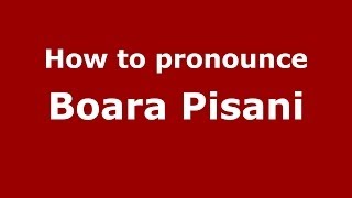 How to pronounce Boara Pisani