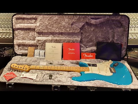 Fender Miami Blue American Professional II Stratocaster Guitar 2021 - Up Close Video Review