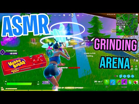 ASMR Fortnite 🤩 Relaxing Arena Solo Grinding Elims Gum Chewing 🎮 Controller Sounds + Whispering 🎧