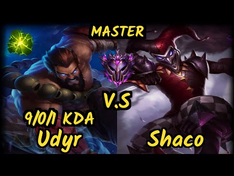 Branix (UDYR) vs SHACO - 9/0/1 KDA JUNGLE GAMEPLAY - EUW Ranked MASTER