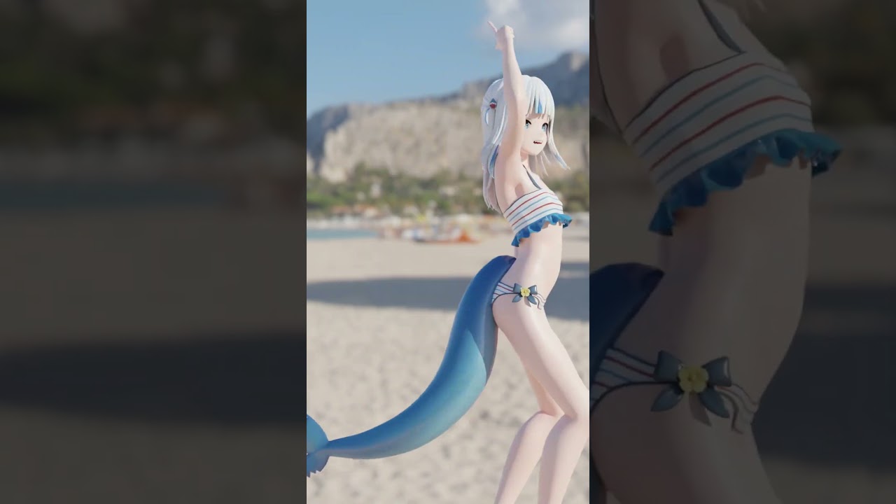 【Gawr Gura(swim outfit)】Ochame Kinou【hololive MMD】#Shorts