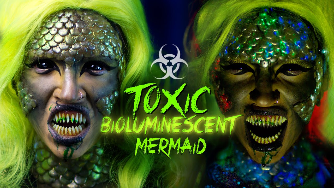 TOXIC BIOLUMINESCENT MERMAID | Halloween Makeup Tutorial - YouTube