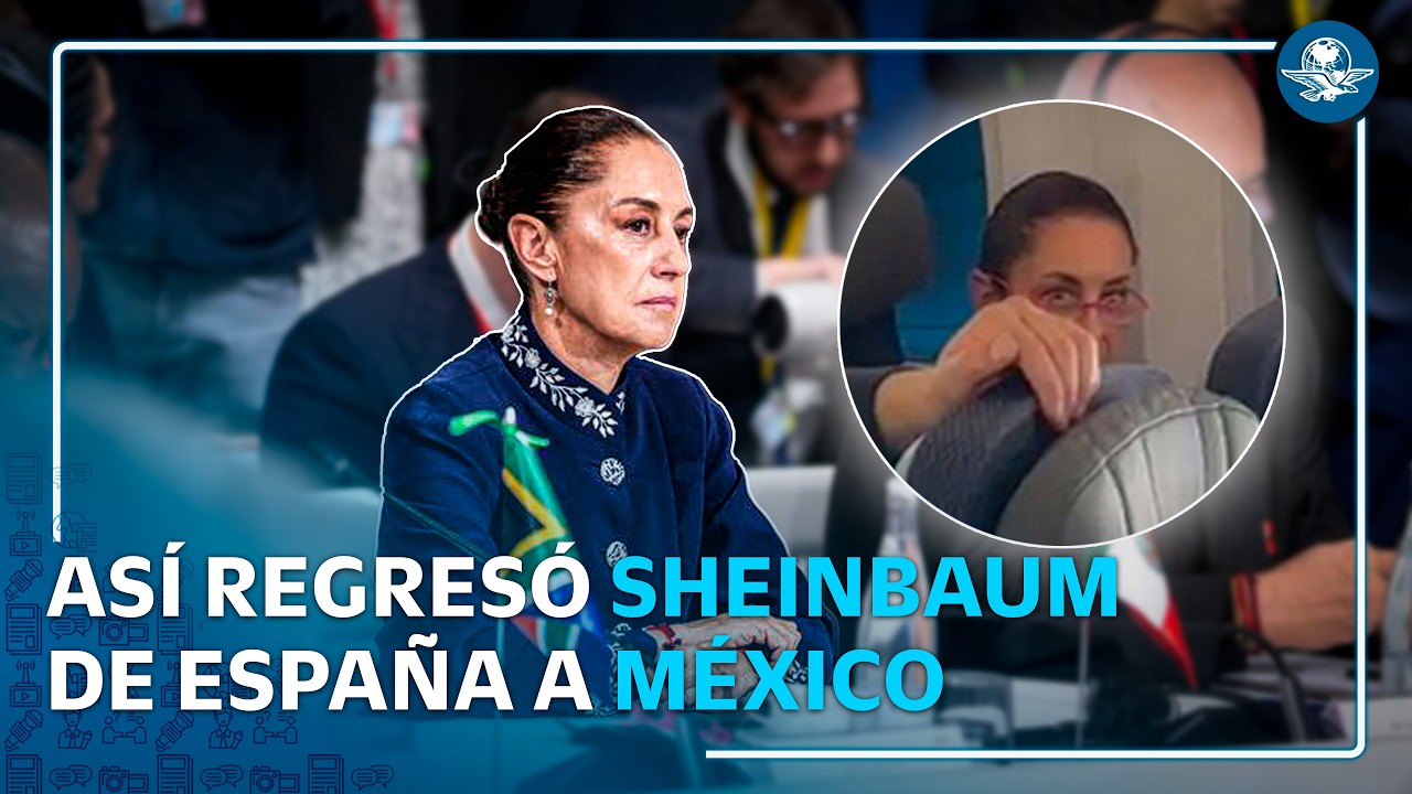 Sheinbaum finaliza gira en España y regresa a México en clase turista