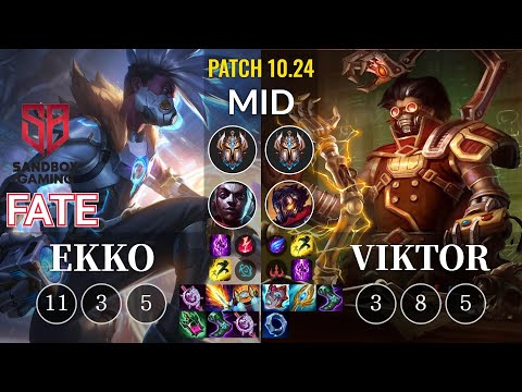 SB FATE Ekko vs Viktor Mid - KR Patch 10.24