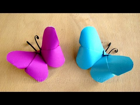 Schmetterling basteln mit Papier. Geschenk falten - Origami Schmetterling als Deko für Ostern