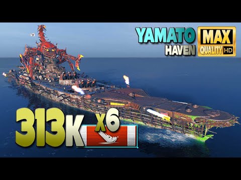Battleship Yamato: Stress free 312k damage - World of Warships