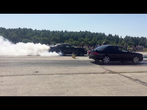 2017 Ford Mustang GT 5.0 Supercharged vs Audi 90 Quattro B3 2.2t 20v 1/4 mile drag race