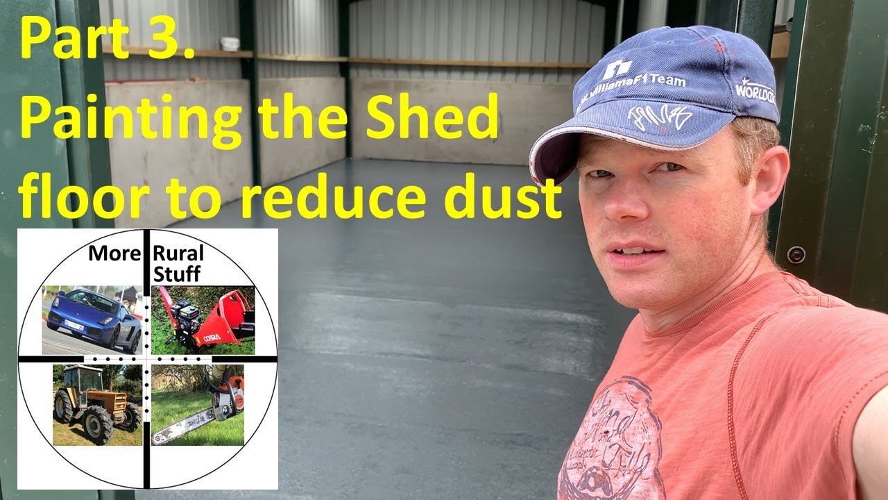 Watch video Painting a Concrete Shed Floor to Reduce Dust Now Painting a Concrete Shed Floor to Reduce Dust