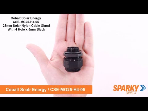 Cobalt Solar Energy CSE-MG25-H4-05 | 25mm Solar Nylon Cable Gland With 4 Hole x 5mm | Black