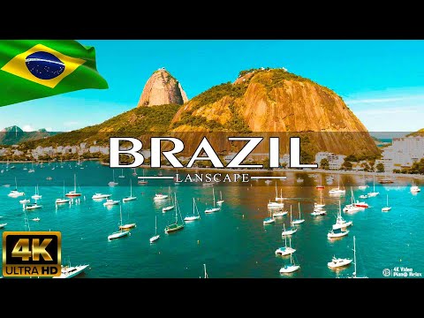 FLYING OVER BRAZIL (4K UHD) - Relaxing Music Along With Beautiful Nature Videos - 4K Video HD