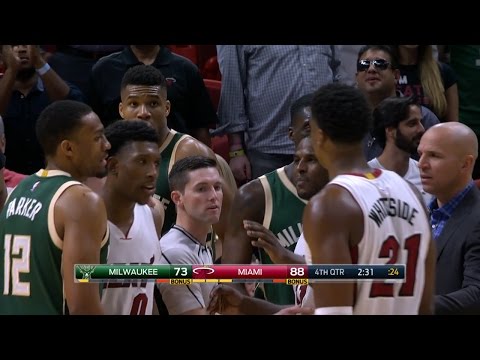 Hassan Whiteside & Giannis Antetokounmpo Scuffle | Bucks vs Heat | Nov 17 | 2016-17 NBA Season