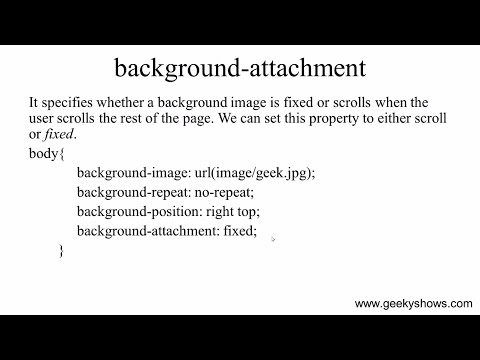 background attachment property in CSS Hindi