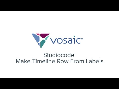 Studiocode Tutorials | 7.11 Matrix - Make Timeline Row From Labels