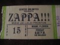 Framk Zappa Ticket Stubs The Closer You Are LIVE ...