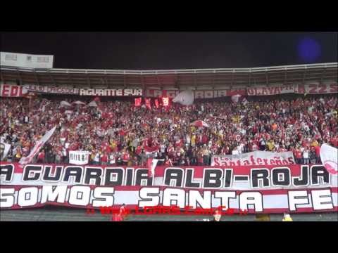 "LA GUARDIA PTE - IND SANTA FE Vs Atlético Nacional - Semifinales Apertura 2014 -" Barra: La Guardia Albi Roja Sur • Club: Independiente Santa Fe