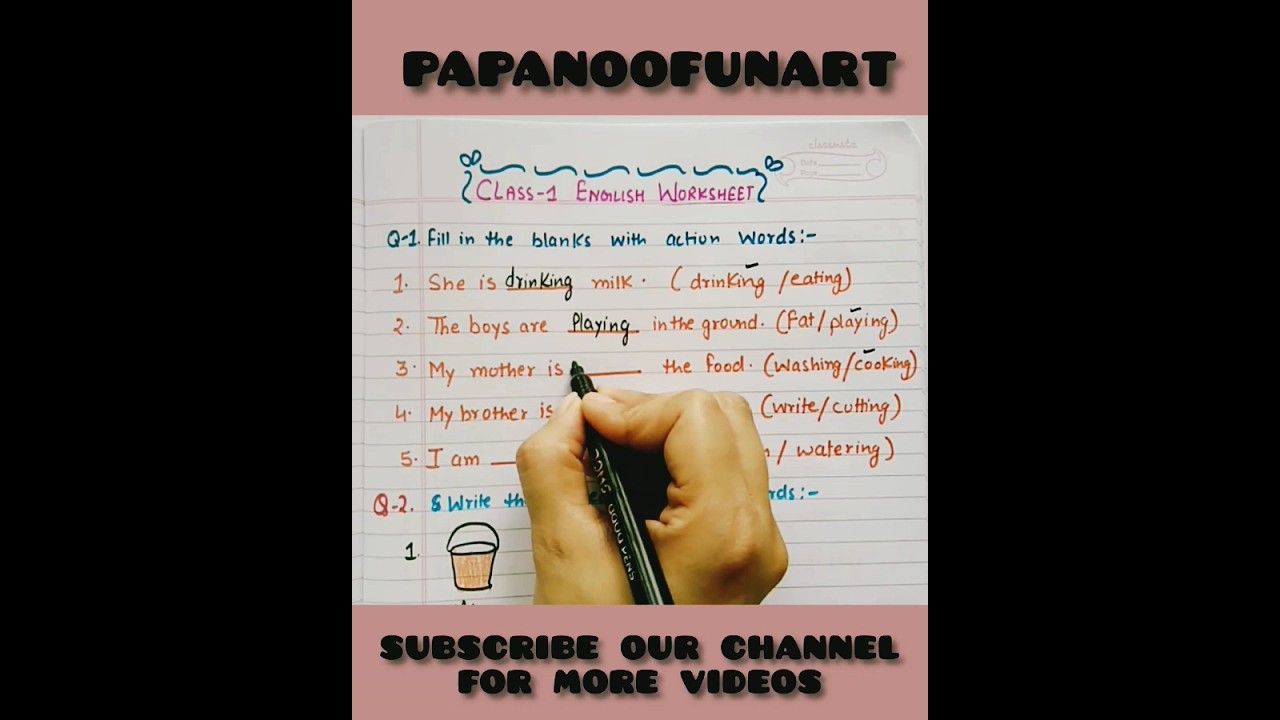 Class-1 English worksheet.English worksheet for class-1.daily practice worksheets for kids. #best .