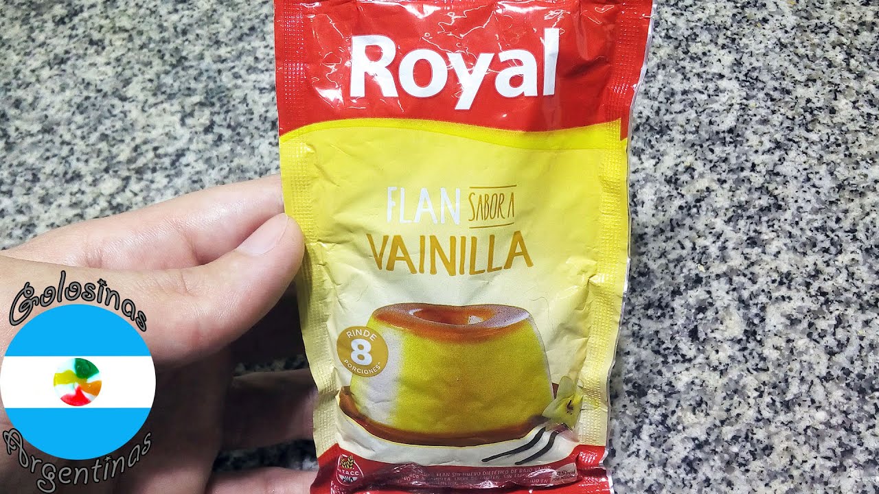 Royal Flan sabor Vainilla - Flan de Sobre / Caja Sin Huevo - Mezcla Polvo para preparar Flan