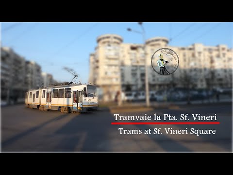 Tramvaie la Pta. Sf. Vineri/Trams at Sf. Vineri Square Bucharest