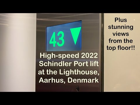 High-speed 2022 Schindler Port elevator at The Lighthouse, Aarhus, Denmark