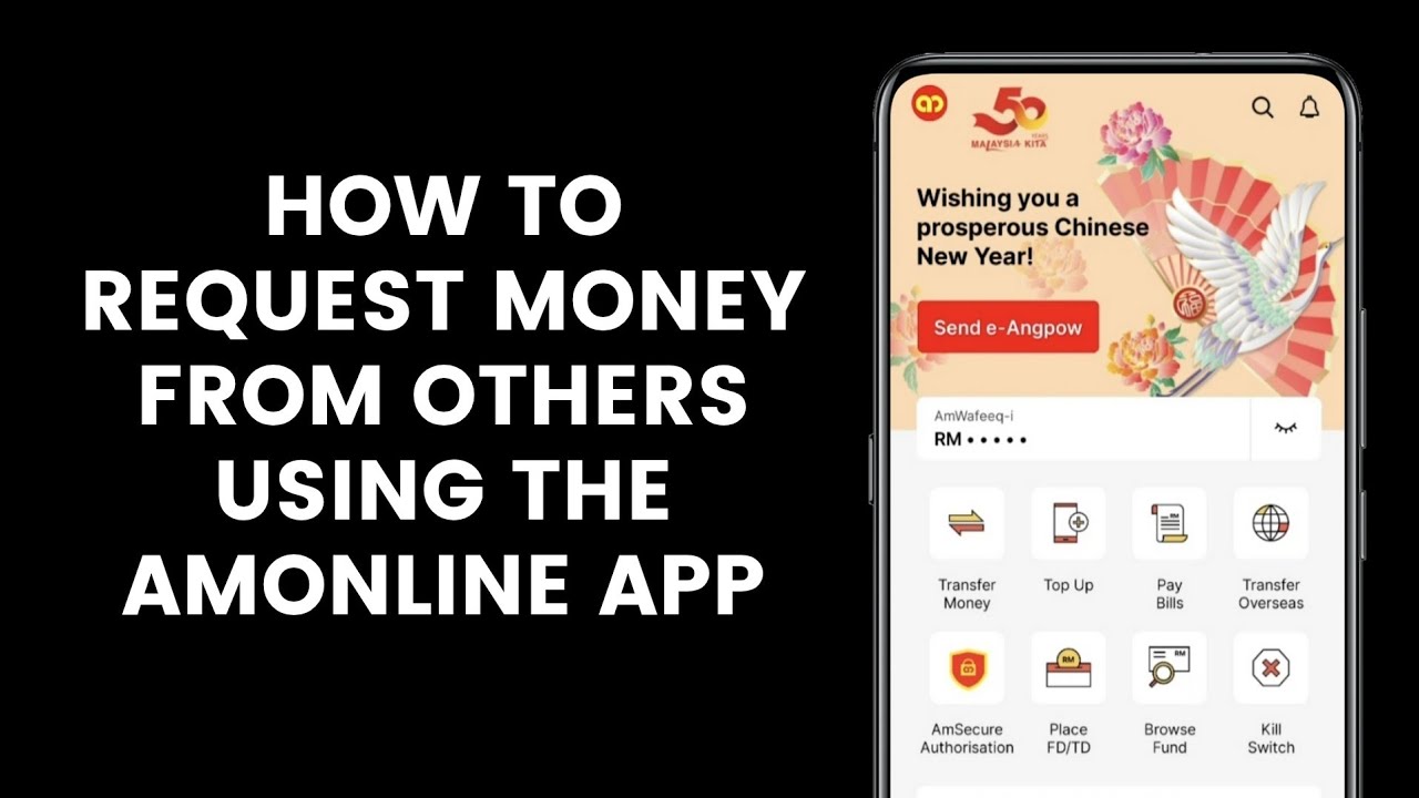 How to Request Money or Debt from Friends or Family Using the AmOnline App l Ambank DuitNow Request