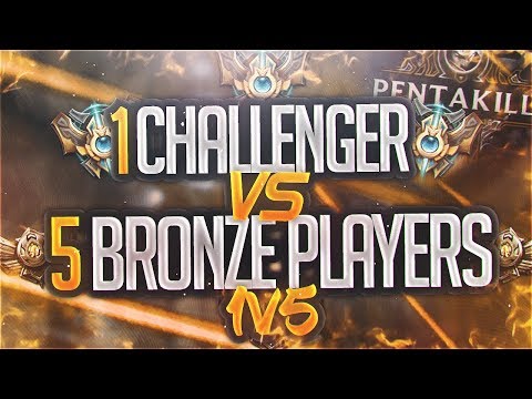 Yassuo | 1 CHALLENGER VS 5 BRONZE PLAYERS! 1V5!