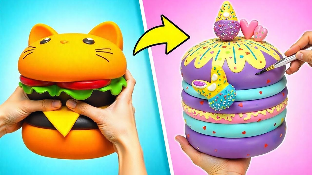 🌈✨ DIY Squishy Makeover! Transform & Customize with Rainbow Magic 🎨💖