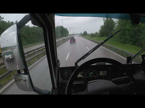 Cosy morning Rain drive to Märsta | Volvo FH 540 & Trailer