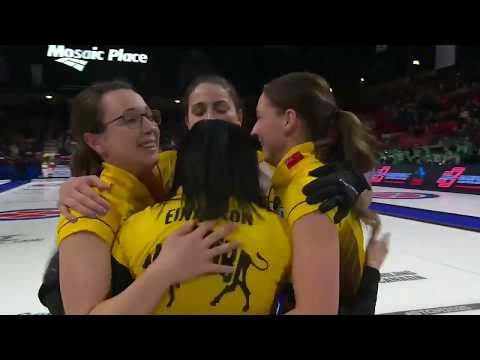 2020 Scotties - Kerri Einarson (MB) draws button to win Scotties vs ON