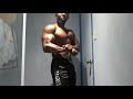 Black muscle man flexing