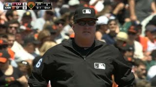 Umpires poke fun at Miller with tape outline