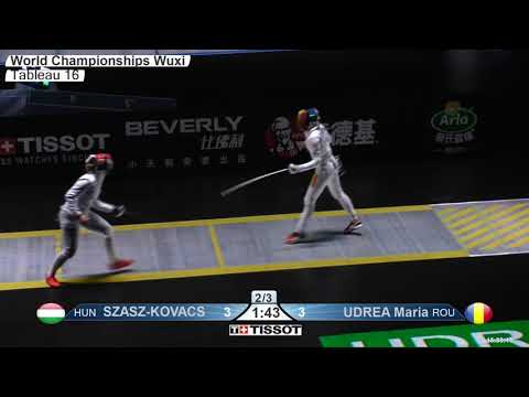2018 241 T16 04 F E Individual Wuxi World Championships YELLOW UDREA ROU vs SZASZ KOVACS HUN