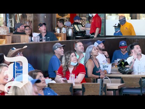No fans inside Globe Life Field, but Rangers fans enjoy the game from Texas Live!