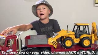 BRUDER Trucks MACK Granite + JCB 4CX Mack Tractor Truck REVIEW by JACK JACK (4)