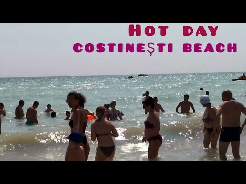 🇷🇴 HOT DAY in COSTINESTI - ROMANIA 🌞🏖 4K BEACH WALKING TOUR☀ AMAZING COSTINESTI