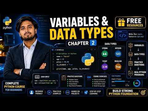 Chapter 2 Python Variables Data Types Explained %f0%9f%9a%80 Python Course For Beginners Python Coarse