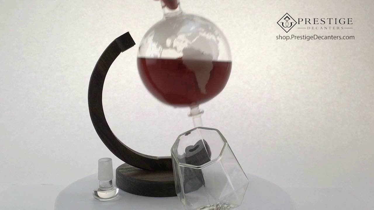 Etched Globe Liquor Decanter // Glass Biplane video thumbnail