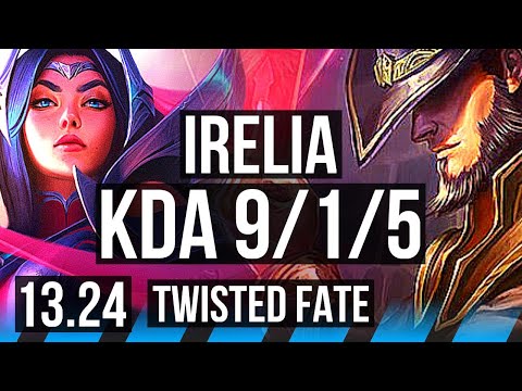 IRELIA vs TWISTED FATE (MID) | 9/1/5, Legendary, 400+ games | NA Master | 13.24