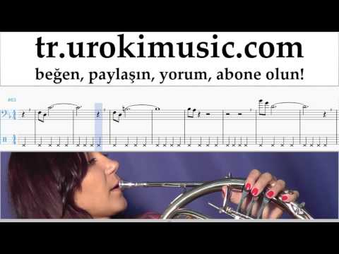 Korno dersleri Mission Impossible - Theme Notalar Eğitim Bölüm#2 um-i723