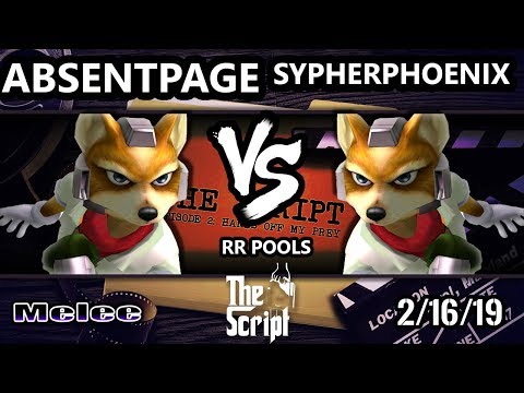 The Script 2 - AbsentPage (Fox) Vs. SypherPhoenix (Fox) - Smash Melee RR Pools - A3