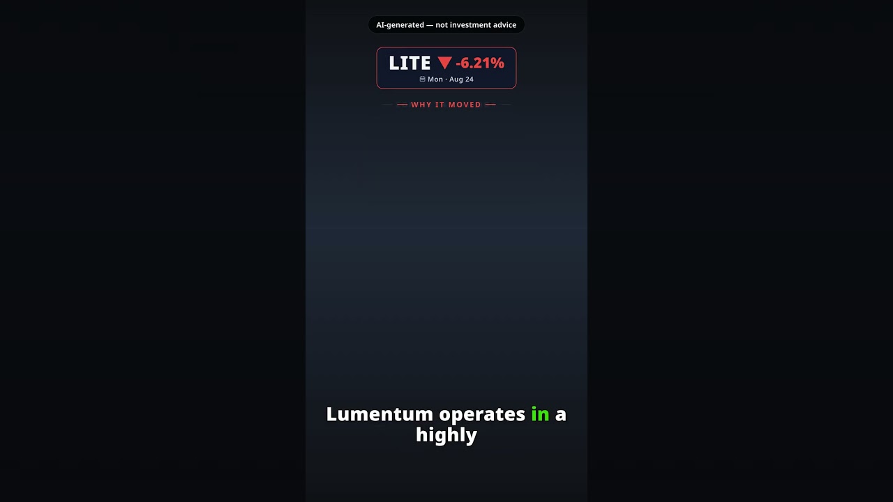 Why Is Lumentum Stock Tumbling Today? LITE -6.21% (Aug 24)