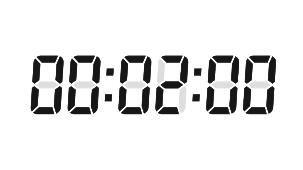 2 Minutes Digital Countdown Timer | White Background | Black Text | No Sounds