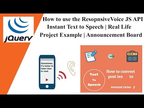 How to use the ResopnsiveVoice JS API | Instant Text to Speech | Real Life Project Example 