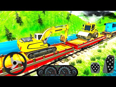 Mega Excavator Construction Truck Transport Games - Big Machine  - Crane Transport