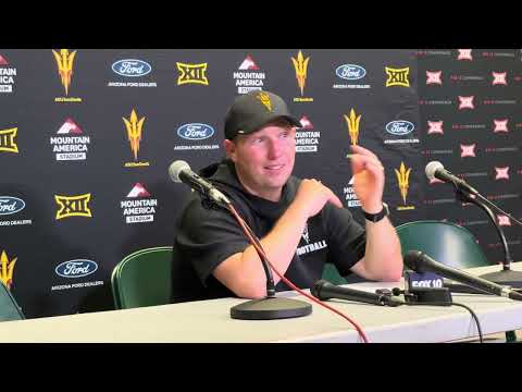 Arizona State head coach Kenny Dillingham speaks after ASU's 27-24 win over Baylor