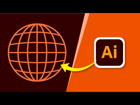 How to draw Globe icon logo in Adobe illustrator tutorial